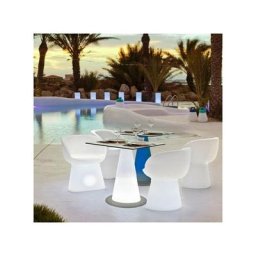 Chaise de jardin lumineuse solaire+batterie rechargeable led rgb avec télécommande 60x55x71cm
