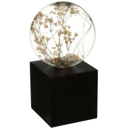Atmosphera - Lampe socle Micro - bois et cuivre - H18 cm créateur d'intérieur - Noir
