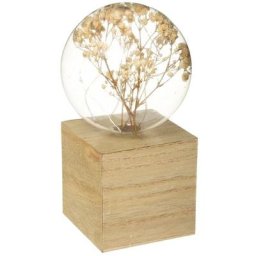 Atmosphera - Lampe socle Micro - bois et cuivre - H18 cm créateur d'intérieur - Bois clair