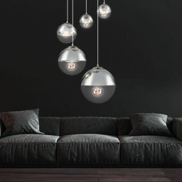 Plafonnier design suspension boule spot salon lampe suspendue clair dans un ensemble comprenant des