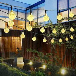 Guirlande Lumineuse Solaire Extérieure,50Led Étanche Fairy Lights,8 Modes Lumières Guirlande