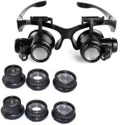 Leisei - Loupe Serre Tête Loupe Frontale Lunettes grossissantes Allumage led Grossissements de 10x,