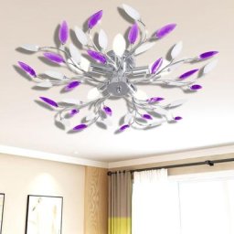 Maisonchic - Plafonnier Moderne | Lustre Luminaire avec bras en acrylique Violet et blanc 5ampoules