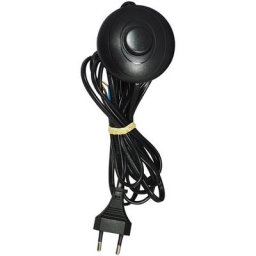 Tibelec - Cordon et interrupteur plastique, noir 500 w