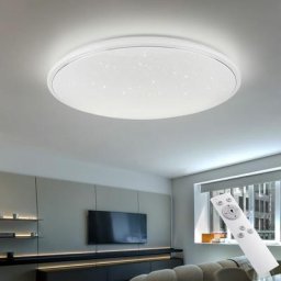 Plafonnier avec télécommande ciel étoilé led plafonnier dimmable, minuterie cct, blanc, led 80W