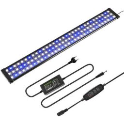 SWANEW 48W LED Aquarium mit timer Beleuchtung Aufsetzleuchte Wasserfest ,90-110cm - Schwarz