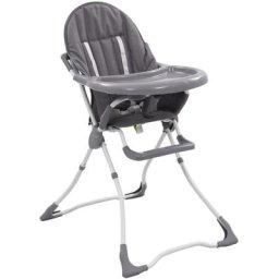 Chaise haute bébé Style Contemporain - Gris et blanc BV557263 Bonnevie Gris