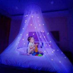 Moustiquaire avec étoiles Lumineuses étoiles Glow Bed Canopy Dome Anti-Mosquito Bed Canopy Convient