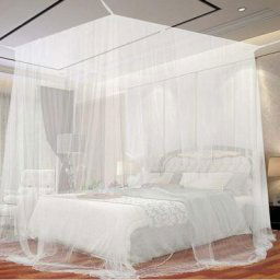 Blue Dream - Moustiquaire de Lit, (190 x 210 x 240cm)Grand Carrée Moustiquaire pour Lit Extra