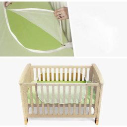 Blue Dream - Moustiquaire Lit de Bébé, Berceau et Lit Parapluie avec Fermeture Eclair et Ouverture