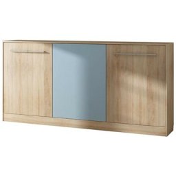Armoire Lit escamotable Horizontal 90x200 cm Sonoma bleu Lit Rabattable Lit Mural Roddy
