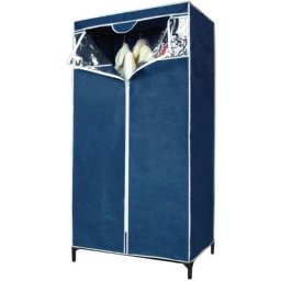 Armoire penderie portable en tissu non tisse' bleu avec verrouillage central cm 80x46x150h camping