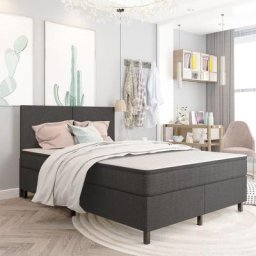 160 x 200 cm Lit Adulte 2 personnes - Sommier tapissier Gris Tissu - élégant chambre62221