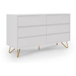Commode 6 tiroirs blanche darina - blanc