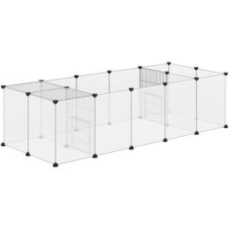 Pawhut - Enclos parc modulable petits animaux - 20 panneaux - dim. 175L x 70l x 45H cm - acier noir