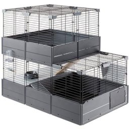 Ferplast - multipla double Cage modulaire à deux étages pour lapins et cochons d'Inde. Accessoires
