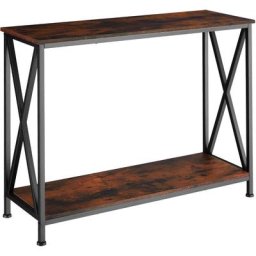 Console Tacoma 100 x 35 x 80,5cm - Console, table console, table d'entrée - bois foncé industriel