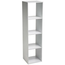 Tagère 4 cases haut Mix blanc - Blanc