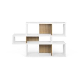 Bibliothèque london Simple blanc laqué et chêne naturel - chêne naturel - Temahome