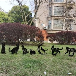 Leisei - Lot de 7pcs Statue de Chat Décoration jardin,Décor De figurine De Chat pour La Cour