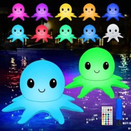Lot de 2 lampes solaires led pour piscine Octopus rgb avec télécommande IP68 étanche lampes solaires