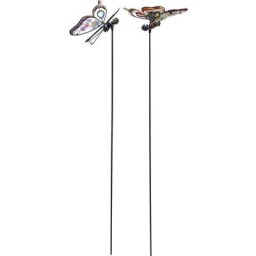 Smart Garden Products - Pic de jardin à planter Papillon Brillant - Lot de 2 (1 rouge + 1 bleu)