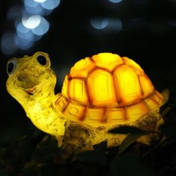 Statue de Jardin avec Eclairage Solaire,Figurine de tortue en résine,Décoration extérieure
