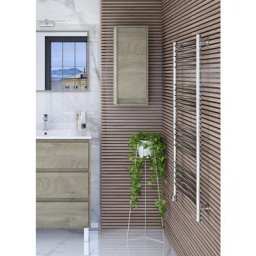 Colonne de salle de bains Pasadena, Meuble colonne pour salle de bain avec 1 porte, Armoire murale