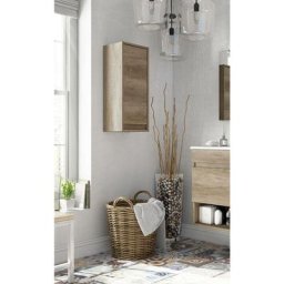 Colonne de salle de bains Pasadena, Meuble colonne pour salle de bain avec 1 porte, Armoire murale