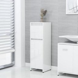 Yoyo - Armoire de salle de bain Blanc brillant 30x30x95 cm Aggloméré