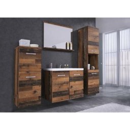 Deco In Paris - Ensemble meubles salle de bain design suspendu - Effet bois vieilli alby - bois
