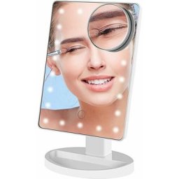 Miroir Lumineux, Miroir Maquillage Led Grossissant 10X, Miroir Led, Recharge Usb Et Batterie,