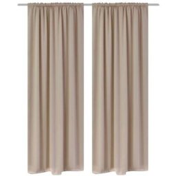 Rideaux occultants à fentes 2 pcs Crème 135 x 245 cm Vidaxl Crème