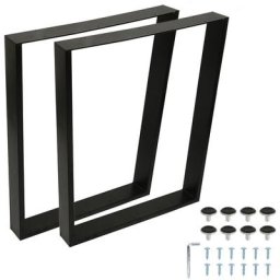 Set de 2 Pieds de Table en Acier, 60x72 cm Pieds de Meuble Basse et de Table à Manger Industriel,