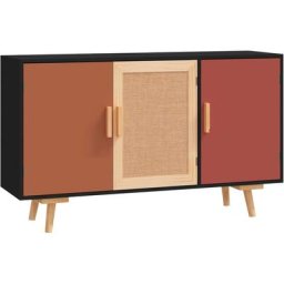 Buffet noir 105x30x65,5 cm bois d'ingénierie Vidaxl Black