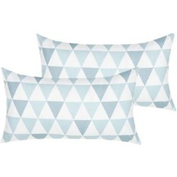 Lot de 2 Coussins de Jardin en Tissu Polyester 40 x 70 cm Bleu et Blanc Trifos - Bleu