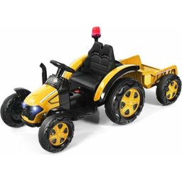 Tracteur Electrique 12V 7AH avec Remorque et Télécommande 2.4G avec Fonction Musique,