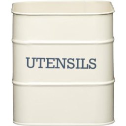 KitchenCraft Living Nostalgia Porte-ustensiles de cuisine en métal, 15 x 16 cm - Crème antique