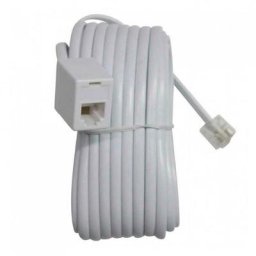 Câble téléphonique mâle à femelle RJ11 - Blanc