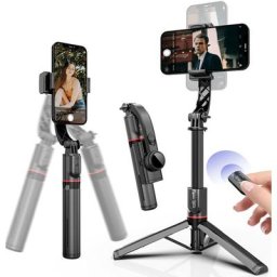 Stabilisateur de cardan pour smartphone avec télécommande, trépied extensible en aluminium,