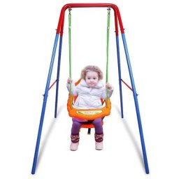 Portique pour Enfants avec Balançoire 3 en 1, Dossier, Accoudoir et Ceinture Sécurité 6 Mois à 3