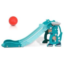 Toboggan pour enfants Toboggan de jardin 4 en 1 avec panier de basket Anneau de lancer