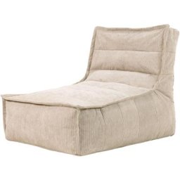 Icon - Pouf Chaise Longue en Velours Côtelé Otto, Pouf Fauteuil de Salon xxl, Beige - Beige