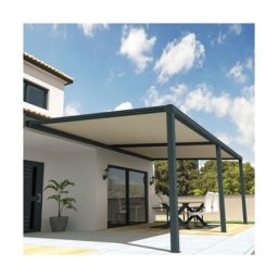 Pergola toile sunlight Gris anthracite - Écru 6,00x3,00m + led