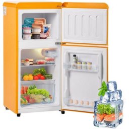 Jn.songs - Mini Frigo Réfrigérateur Compact 82L, 172 kWh/an -27°C ∽ 13°C, Lumière led Jaune [Classe