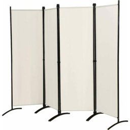 GOPLUS Paravent 4 Panneaux Séparateur de Pièces Cloison de Séparation pour Chambre à Coucher Maison