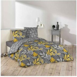 Douceur D'intérieur - Housse de couette 240x260 + 2 taies Woody microfibre - Gris