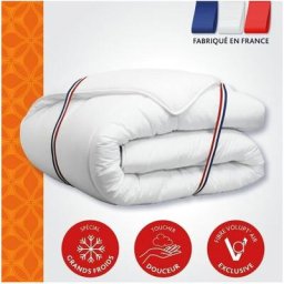 Couette tres chaude 450gr/m² Grands Froids - 240 x 260 cm - 100% Polyester VOLUPT'AIR - 2 personnes