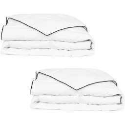 Couette en duvet d'hiver 2 pcs 155 x 220 cm Vidaxl Blanc