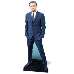 Figurine en carton taille reelle Leonardo Di Caprio costume bleu 179 cm